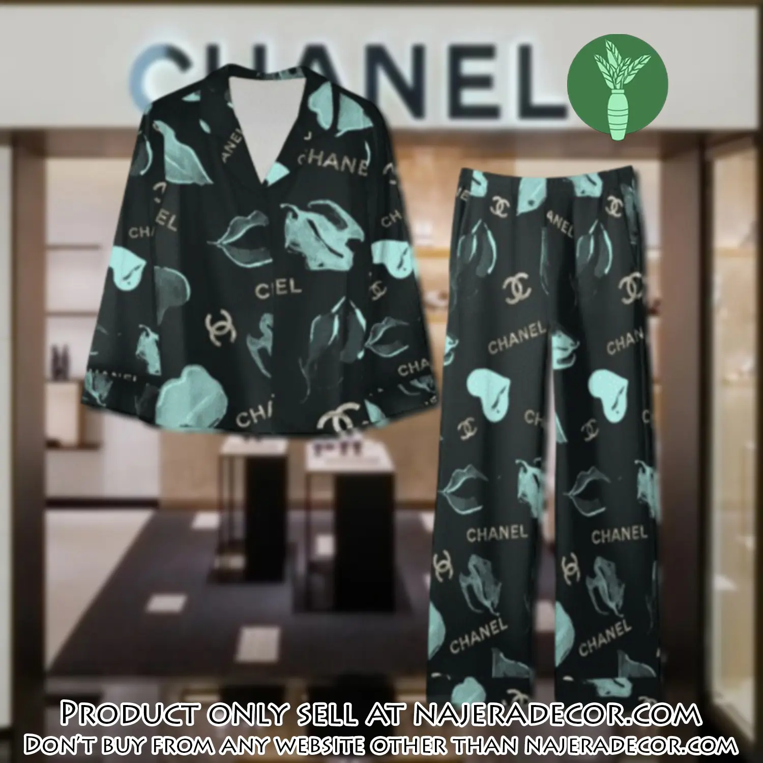 Trending luxury chanel satin pajama set pjs1040 njr3813204